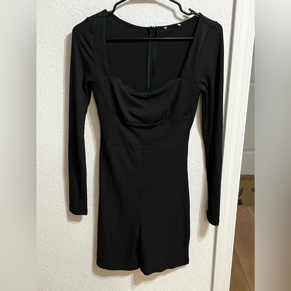 Long sleeved ribbed romper